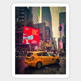 The Yellow Cab in Times Square, Manhattan, NYC Sticker